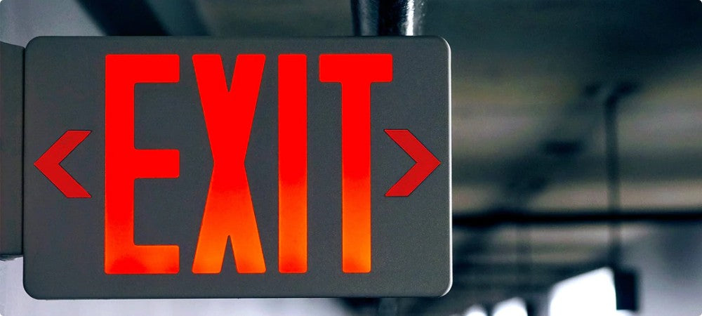lighted emergency exit signs