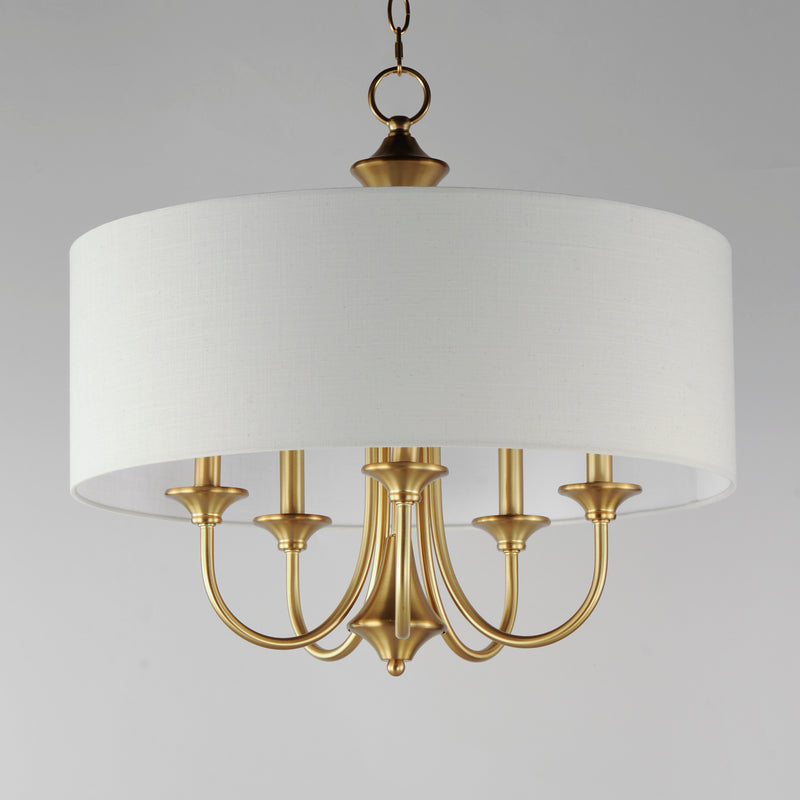 Bongo 5-Light Pendant, Natural Aged Brass