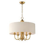 Bongo 5-Light Pendant, Natural Aged Brass