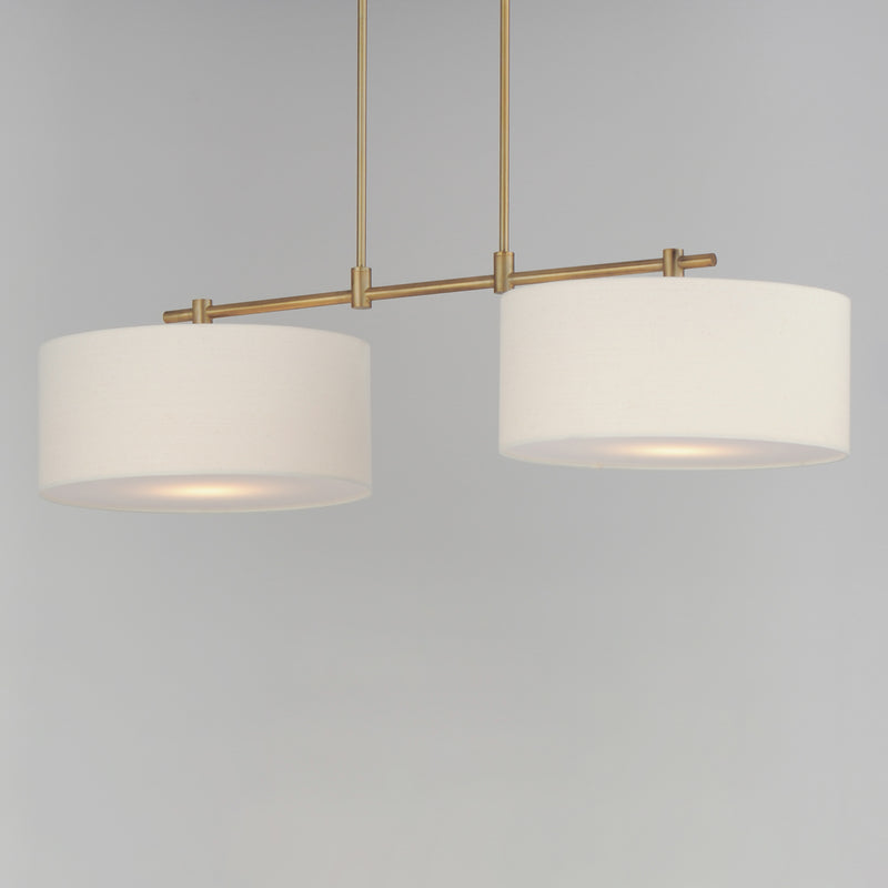 Bongo 2-Light Pendant, Natural Aged Brass, Oil Rubbed Bronze or Satin Nickel Finish