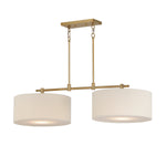 Bongo 2-Light Pendant, Natural Aged Brass, Oil Rubbed Bronze or Satin Nickel Finish