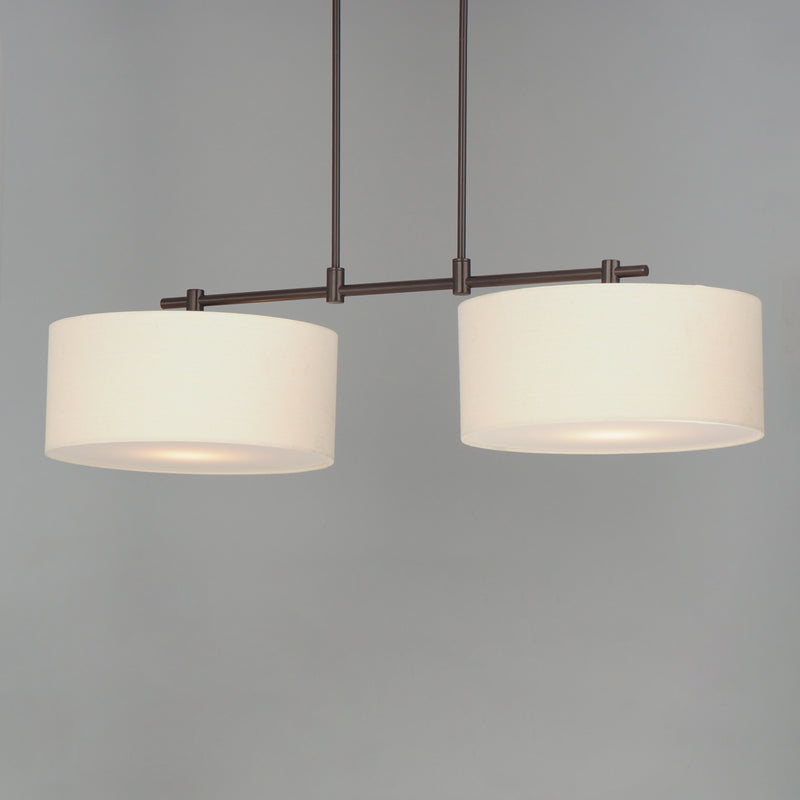 Bongo 2-Light Pendant, Natural Aged Brass, Oil Rubbed Bronze or Satin Nickel Finish