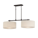 Bongo 2-Light Pendant, Natural Aged Brass, Oil Rubbed Bronze or Satin Nickel Finish