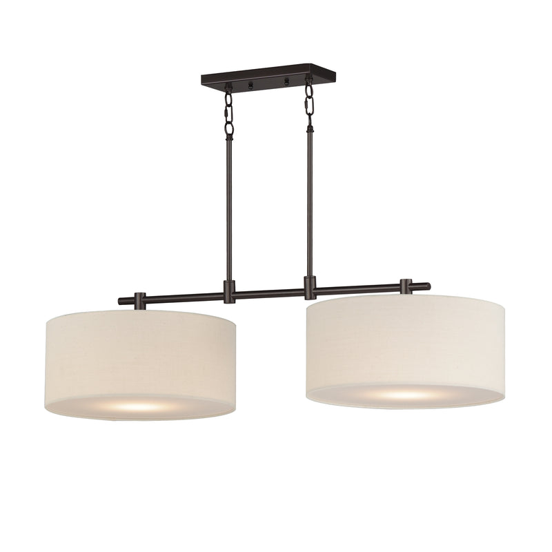 Bongo 2-Light Pendant, Natural Aged Brass, Oil Rubbed Bronze or Satin Nickel Finish