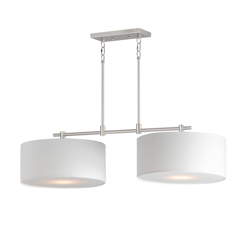 Bongo 2-Light Pendant, Natural Aged Brass, Oil Rubbed Bronze or Satin Nickel Finish