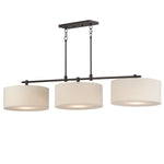 Bongo 3-Light Pendant, Natural Aged Brass, Oil Rubbed Bronze or Satin Nickel Finish