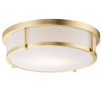 17" LED 3 Light Flush Mount , 120W, 120V, Available in Black, Satin Brass, or Satin Nickel