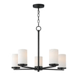 Lateral 5-Light Chandelier, Black or Satin Nickel Finish