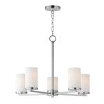 Lateral 5-Light Chandelier, Black or Satin Nickel Finish