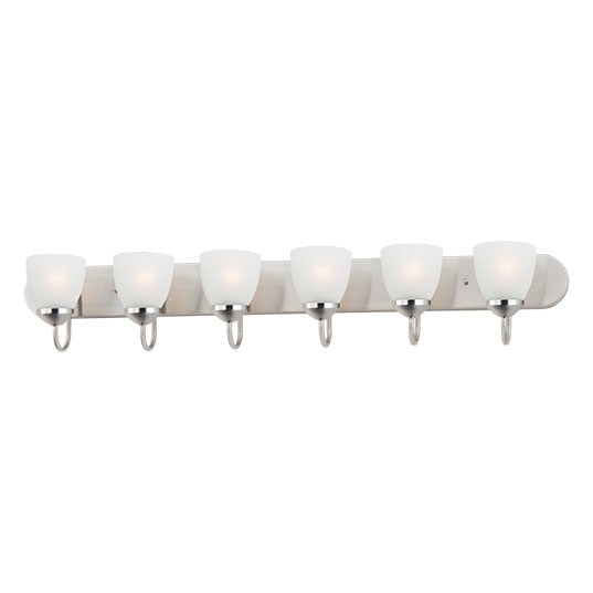 Axis 6-Light Strip Bath Vanity, 360W, 120V, Satin Nickel Finish