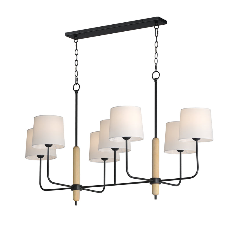 Bozeman 7-Light Linear Chandelier, Natural Wood