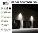 LED Traditional Cutoff Wall Pack, 17,760 Lumen Max, Wattage and CCT Selectable, Integrated Photocell, 120-277V