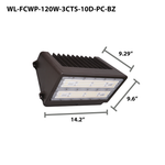 LED Full Cutoff Wall Pack, 17,400 Lumen Max, Wattage and CCT Selectable, Integrated Photocell, 120-277V