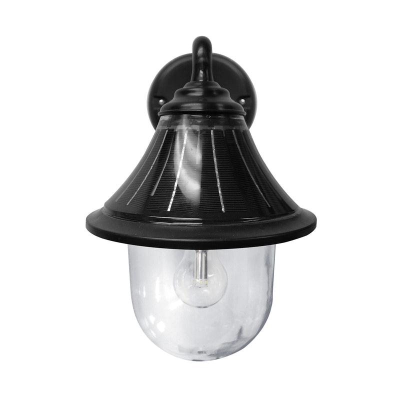 Orion 1-Light Solar Outdoor Wall Sconce, 150 Lumens, 4W, 3.2V, 2700K, Black Finish