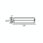 14" LED Undercabinet Bar Light, 8W, 570 Lumens, CCT Selectable, 120V, White or Bronze Finish