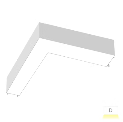 24x24" L-Shape  Downlight, 6000 Lumen Max, Wattage and CCT Selectable, 120-277V