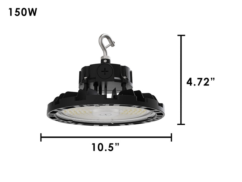 Aries G4 LED UFO High Bay, 24,000 Lumen Max, Wattage and CCT Selectable,  Black Finish, Comparable to 320-400 Watt HID Fixture, 120-277V