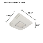 LED Gas Station Canopy Light, 19,500 Lumen Max, Wattage & CCT Selectable, 120-277V