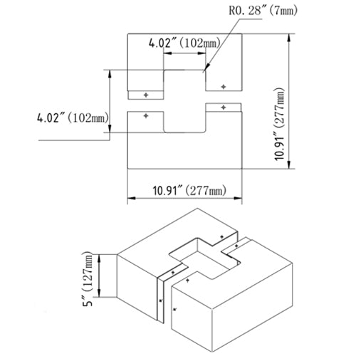 25FT Square Steel Light Pole, 4 Inch