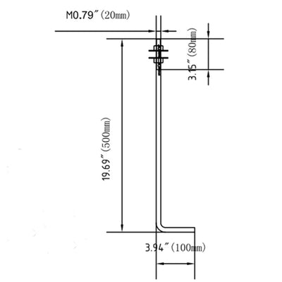 10FT Square Steel Light Pole, 4 Inch