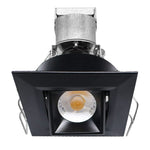 1" LV Square Gimbal Downlight: Mini-Line, 6W, 3000K, 12V, White, Black or Bronze Finish