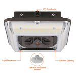 ARCY-Line: Square Canopy Fixture, 8400 Lumen Max, Wattage and CCT Selectable, 120-277V, Bronze or White Finish