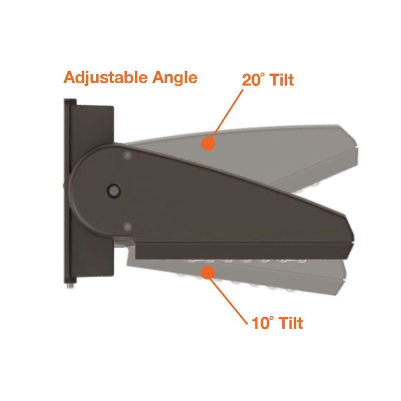 LED Full Cut Off Adjustable Wall Pack, 13000 Lumen Max, Wattage and CCT Selectable, Integrated Photocell, 120-347V