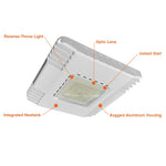 Large Square Canopy: Slim-Line, 150W, 18000 Lumens, 100-277V