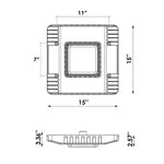 Large Square Canopy: Slim-Line, 150W, 18000 Lumens, 100-277V