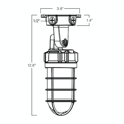 LED Ceiling/Wall Mount Vapor Tight Light, 21W, 2,700 Lumens, CCT Selectable 3000K/4000K/5000K