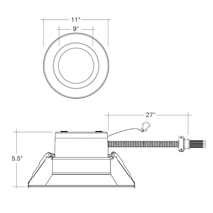 10" Commercial Downlight: CMD-Line, 3300 Lumen Max, Wattage and CCT Selectable, 120-277V