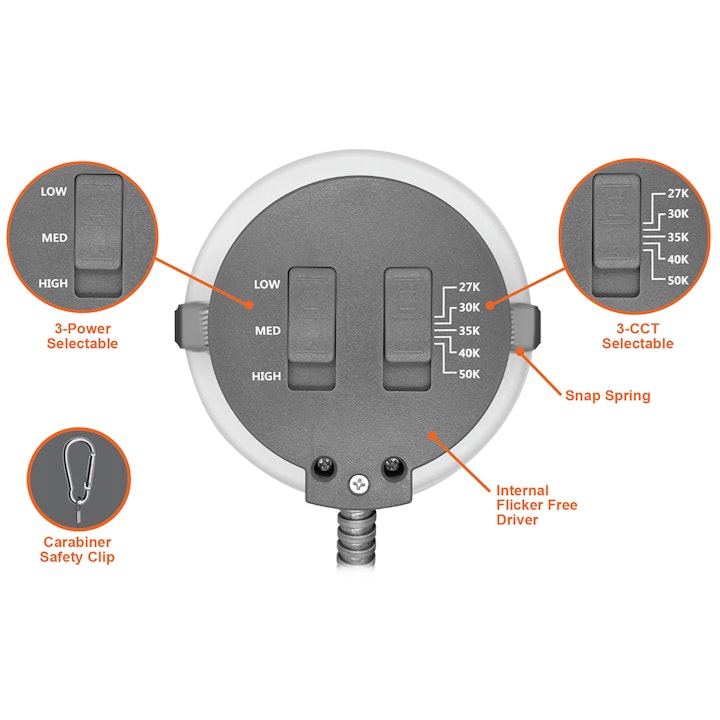 10" Commercial Downlight: CMD-Line, 3300 Lumen Max, Wattage and CCT Selectable, 120-277V