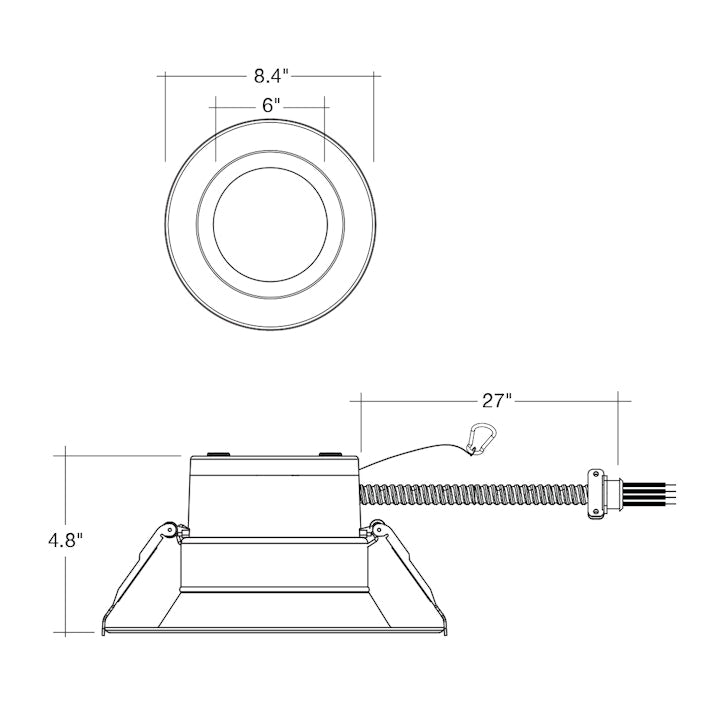 6" Commercial Downlight: CMD-Line, 3000 Lumen Max, Wattage and CCT Selectable, 120-277V