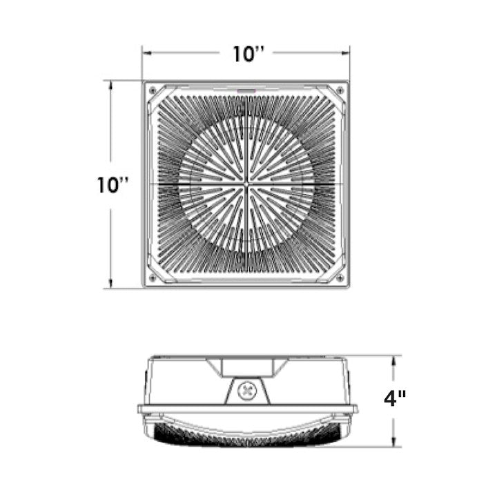 Square Canopy: Slim-Line, 8700 Lumen Max, Wattage and CCT Selectable, 120-277V, White or Bronze Finish