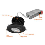 SnapTrim-Line: 4" Gimbal Downlights, CCT Selectable, 12W or 18W, 120V