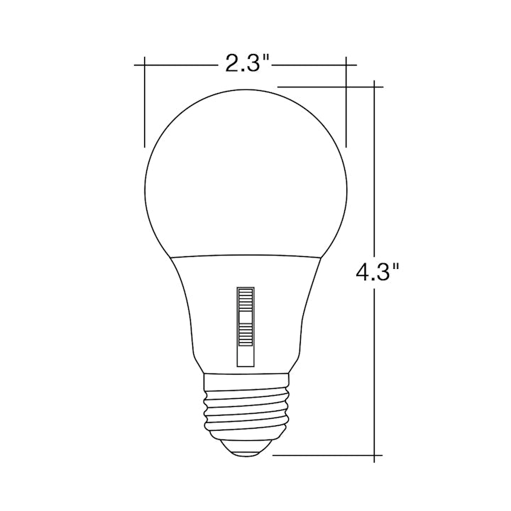 10PK A Bulb Series: 5-CCT LED, A19 60W Equivalent, 9W, 120V