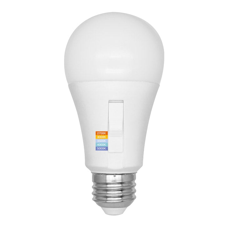 10PK A Bulb Series: 5-CCT LED, A19 60W Equivalent, 9W, 120V