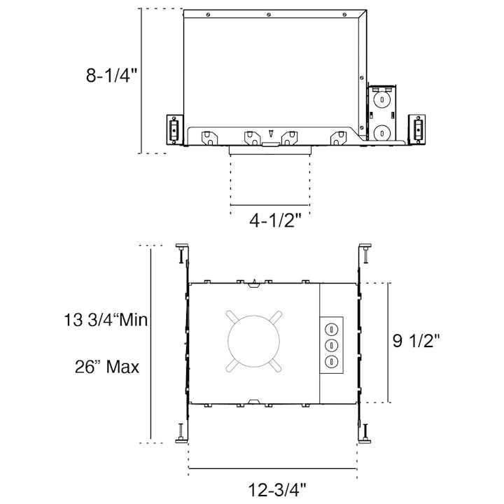 4" Fire Rated New Construction Can, 120-277V