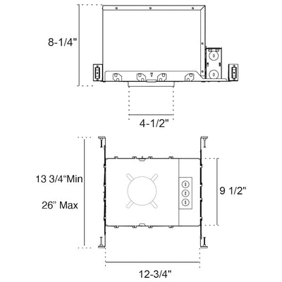 4" Fire Rated New Construction Can, 120-277V