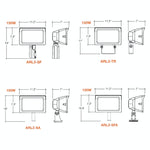 LED Flood Light, 22,500 Lumen Max, CCT and Wattage Selectable, Integrated Photocell, 120-277V