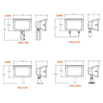 LED Flood Light, 22,500 Lumen Max, CCT and Wattage Selectable, Integrated Photocell, 277-480V