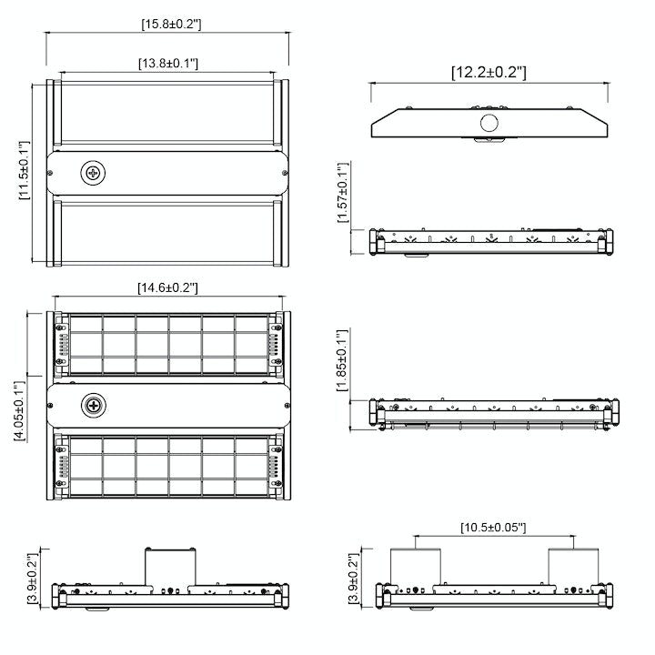 1FT LED Linear High Bay, 24750 Lumen Max, Wattage and CCT Selectable, 120-277V or 277-480V