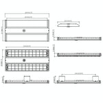 2FT LED Linear High Bay, 33000 Lumen Max, Wattage and CCT Selectable, 120-277V or 277-480V