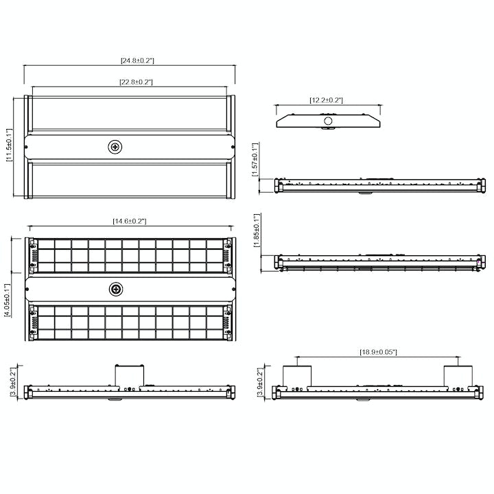 2FT LED Linear High Bay, 33000 Lumen Max, Wattage and CCT Selectable, 120-277V or 277-480V