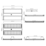 2FT LED Linear High Bay, 66000 Lumen Max, Wattage and CCT Selectable, 120-277V or 277-480V