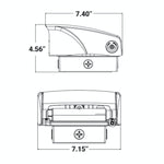 LED Full Cutoff Adjustable Wall Pack, 30W, 4050 Lumens, CCT Selectable, 120-277V, Bronze Finish