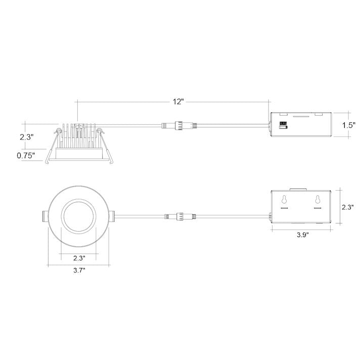 3" Frosted Downlight: M-Line, 10W, 800 Lumens, CCT Selectable, 120V, White Finish