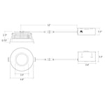 4" Frosted Downlight: M-Line, 15W, 1300 Lumens, CCT Selectable, 120V, White Finish