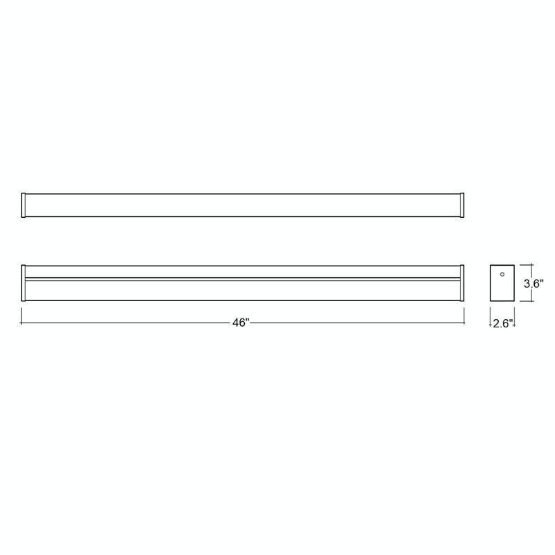 4FT Suspended Down Linear Fixture, 6500 Lumen Max, Wattage and CCT Selectable, 120-277V, Black or White Finish