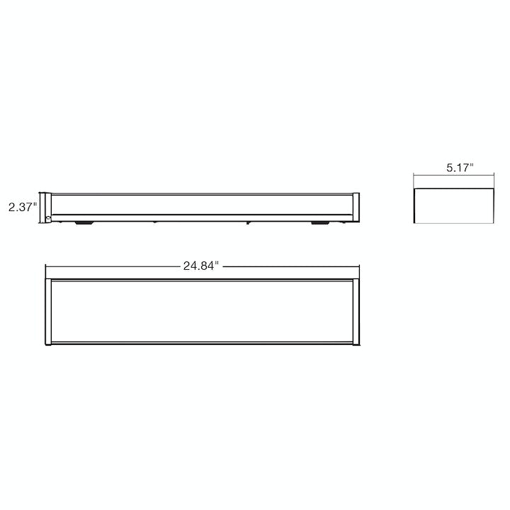 2 FT Prismatic Wrap Light, 20W, 1900 Lumens, 3500K, 4000K, or 5000K, 120-277V